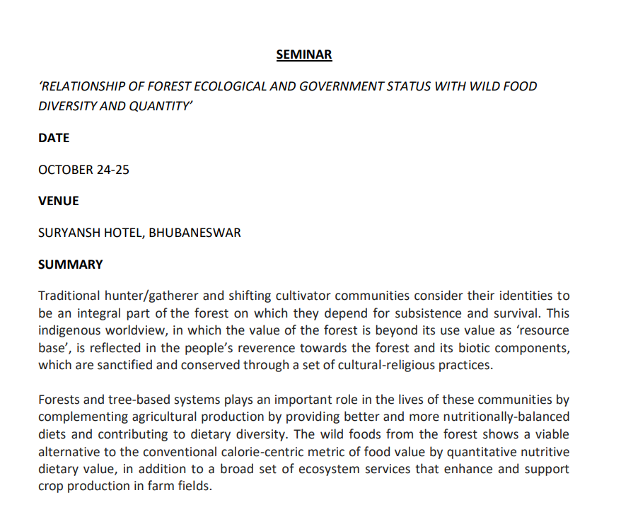 Seminar_Report-on-Relationship-of-Forest-Ecological-and-Government-Status-with-Wild-Food-Diversity-and-Quality